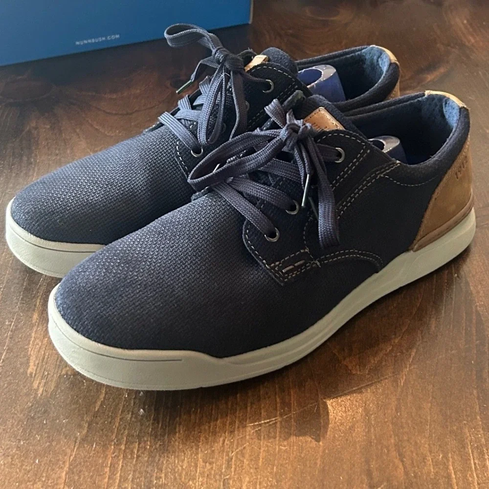 Nunn Bush Tour 2.0 PT OX Mens 11W Navy Leather KORE Sneakers Business Casual
